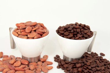 Coffee and cocoa beans clipart