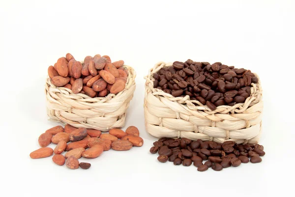 Coffee and cocoa beans — Stock Photo, Image