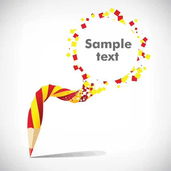 Pencil with inscription "Sample text" — Stock Vector