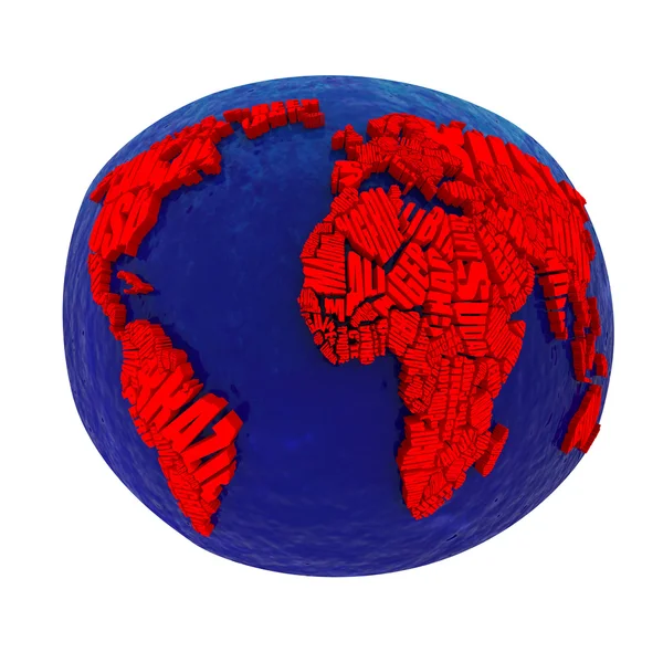 Planet, vi kan se alla kontinenter — Stockfoto
