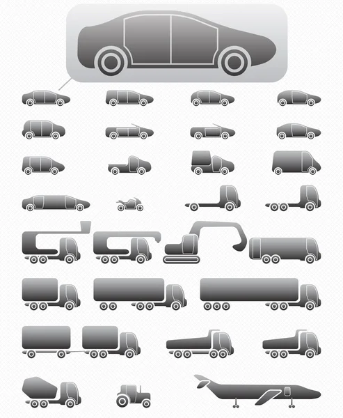 Zestaw ikon pojazdów — Wektor stockowy