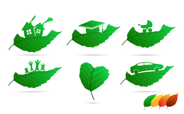 Icono de hojas — Archivo Imágenes Vectoriales