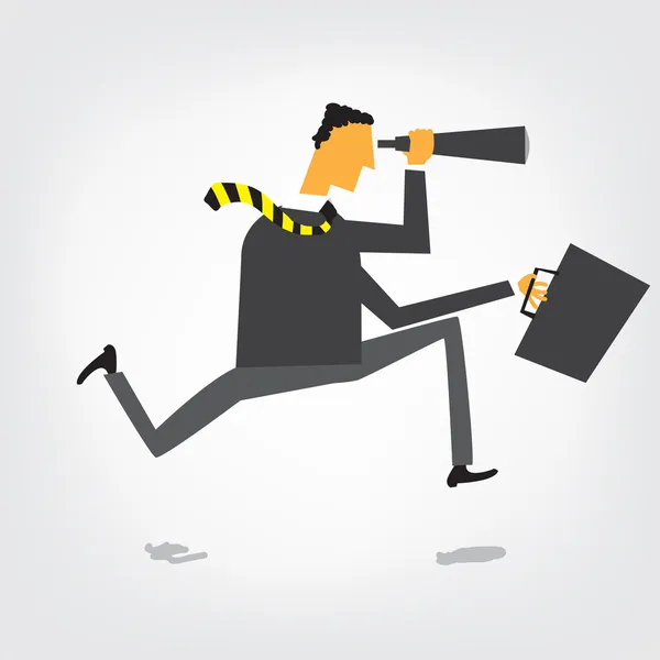 Businessman running and looking for — Stock Vector