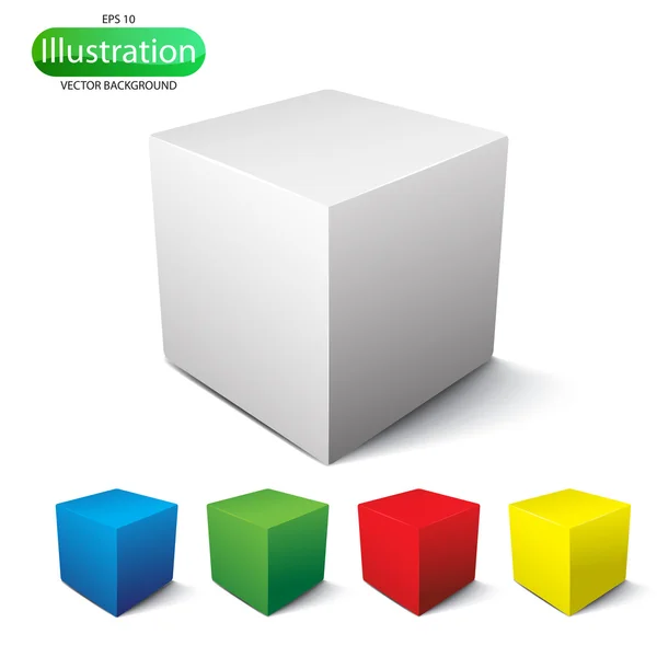 Cube sur fond blanc — Image vectorielle