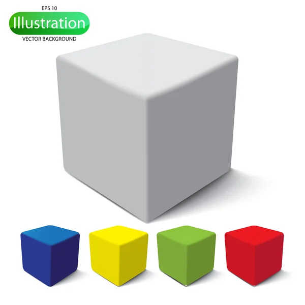 Cube sur fond blanc — Image vectorielle