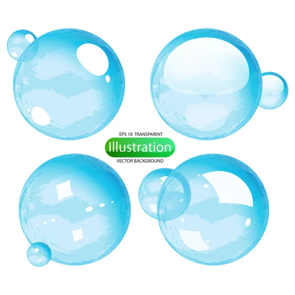 Set van transparante bubbels — Stockvector
