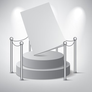 White podium on grey background clipart