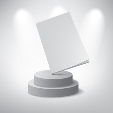 White podium on grey background clipart