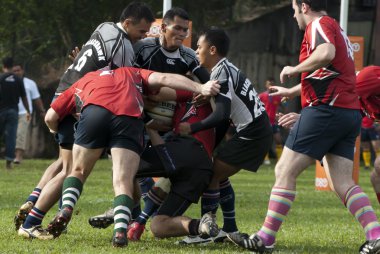 Rugby Players in Action clipart