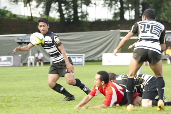 Jogadores de rugby em ação — Fotografia de Stock