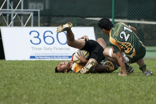 Rugby hráči v akci — Stock fotografie