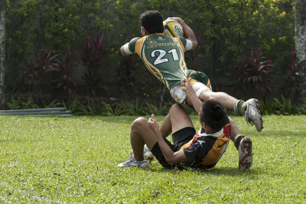 Rugbyspelers in actie — Stockfoto