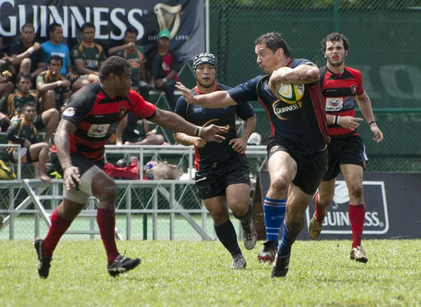 Jogadores de rugby em ação — Fotografia de Stock