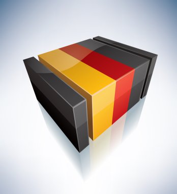 3D flag of Germany clipart