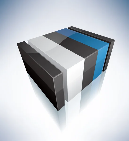 3D flag of Estonia — Stock Photo, Image