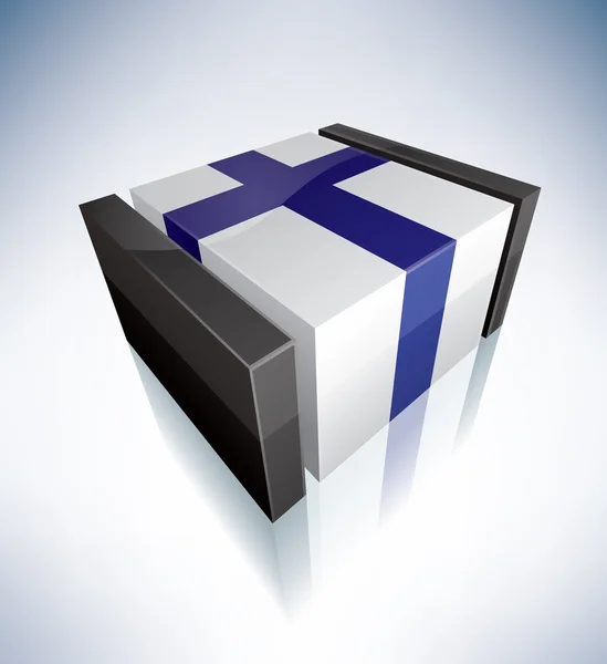 3D Flagge von Finnland — Stockfoto