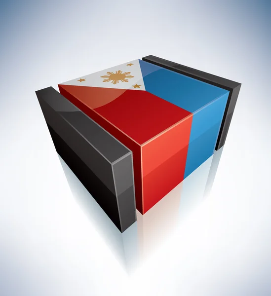 Drapeau 3d de philippines — Image vectorielle