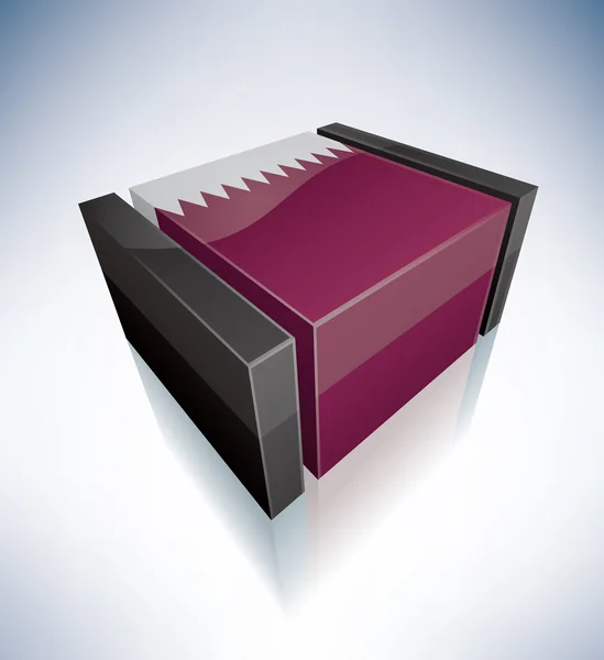 3D-vlag van qatar — Stockvector