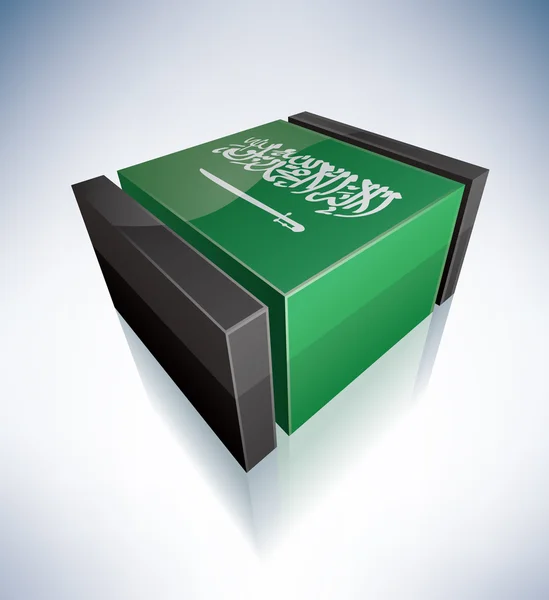 3D σημαία της Σαουδικής Αραβίας — Διανυσματικό Αρχείο