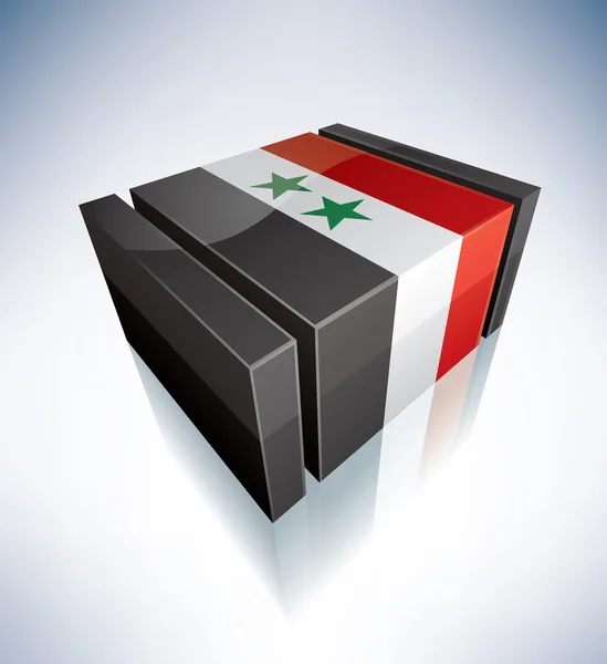 3D flagga Syrien — Stock vektor