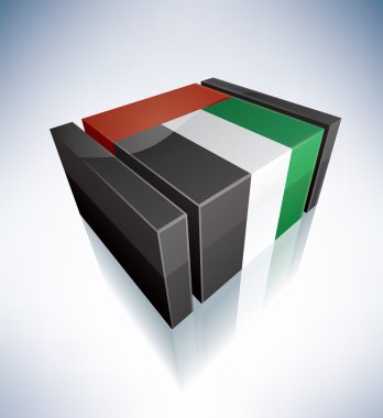 3D flag of UAE clipart