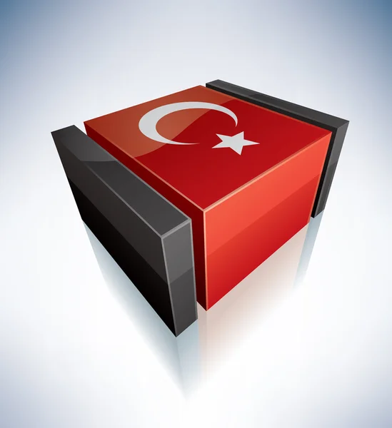 Σημαία 3D της Τουρκίας — Φωτογραφία Αρχείου