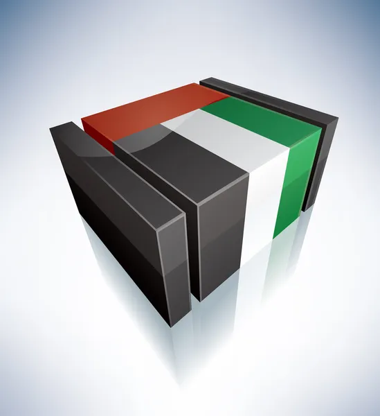 3D Birleşik Arap Emirlikleri bayrağı — Stok fotoğraf