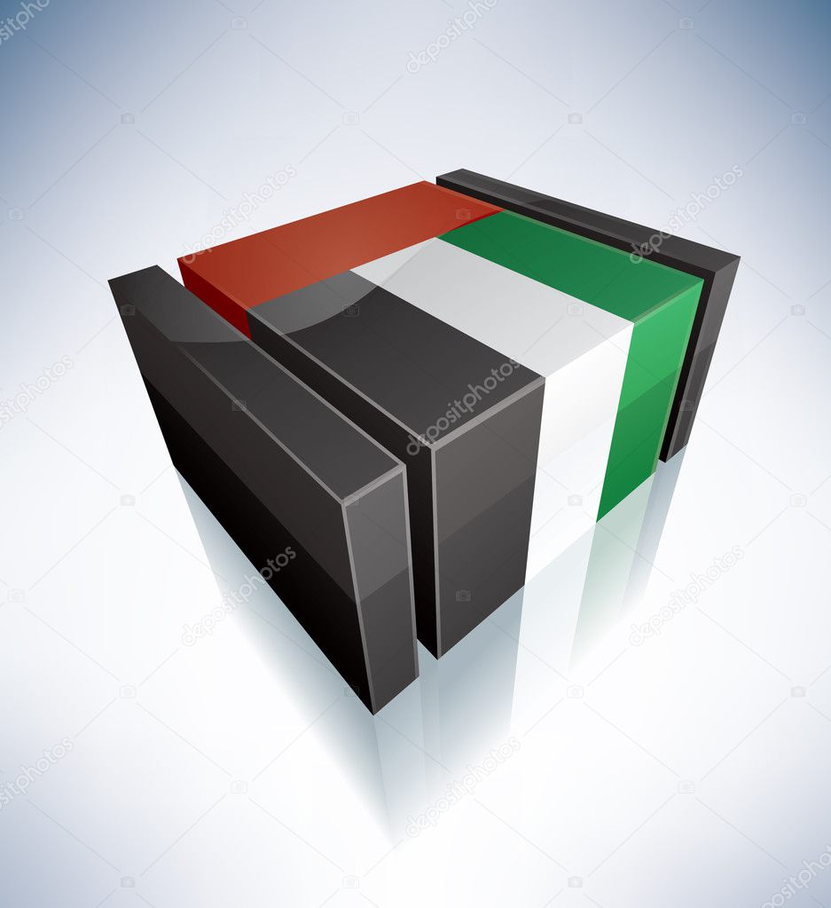 3D flag of UAE