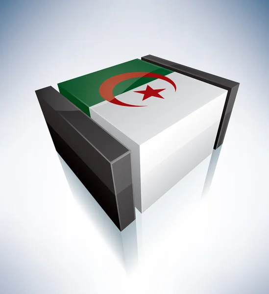 3D Cezayir bayrağı — Stok fotoğraf