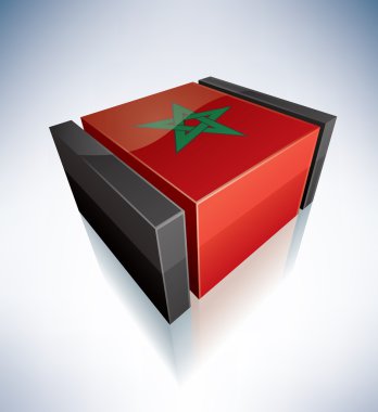 3D flag of Morocco clipart