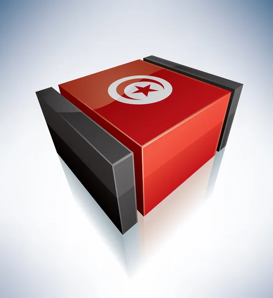 3D Tunus bayrağı — Stok fotoğraf
