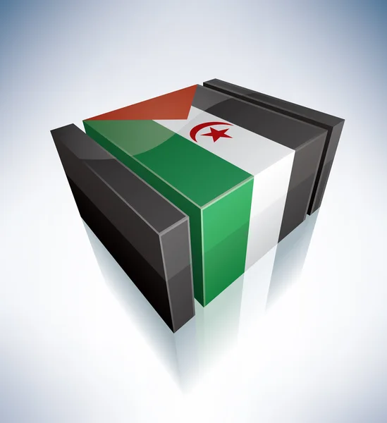 3D flag of Western Sahara — Stock Photo, Image