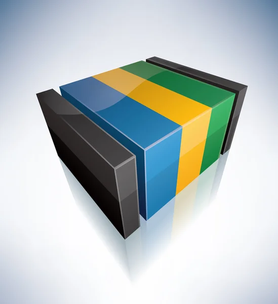 3D-vlag van gabon — Stockfoto