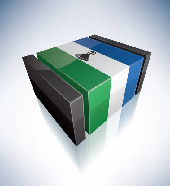 3D σημαία του Λεσότο — Φωτογραφία Αρχείου