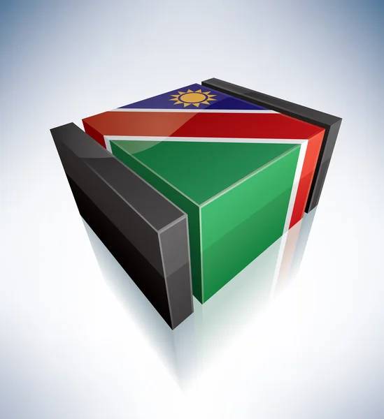 3D σημαία της Ναμίμπιας — Φωτογραφία Αρχείου