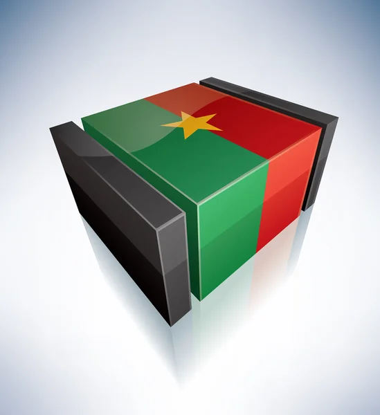3D σημαία της Μπουρκίνα Φάσο — Φωτογραφία Αρχείου