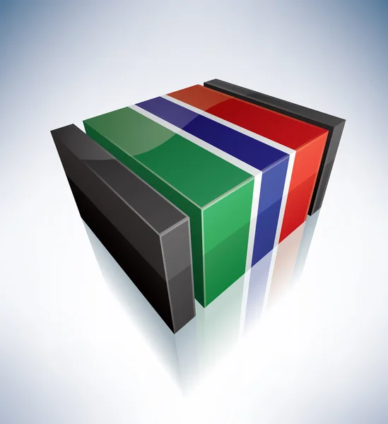 3d Flagge von Gambia — Stockfoto