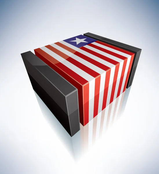 Bandera 3D de Liberia —  Fotos de Stock