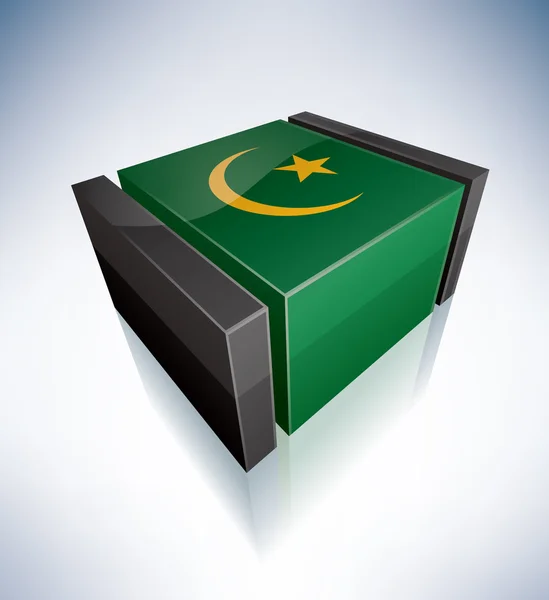 3d Flagge von Mauretanien — Stockfoto
