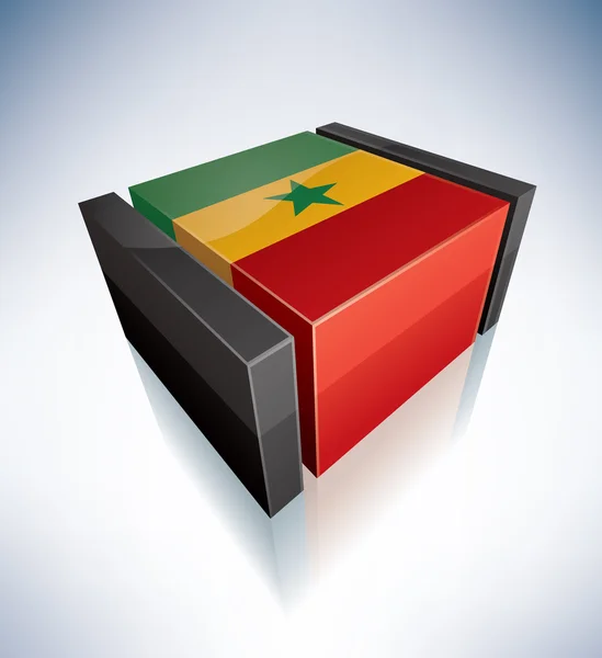 3D flag of Senegal — Stock Photo, Image