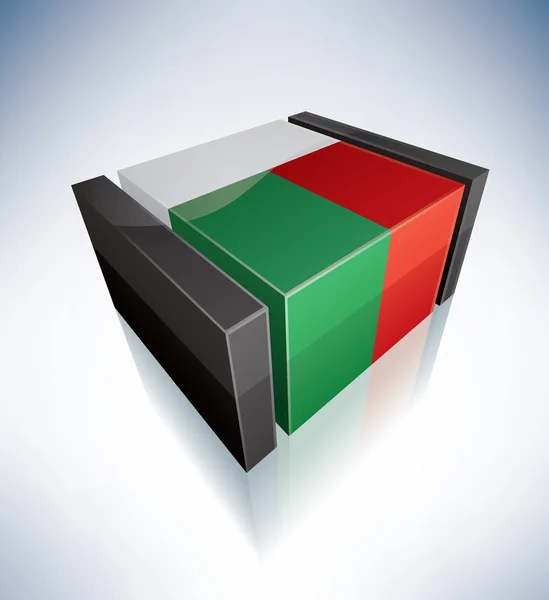 Madagaskar'ın 3D bayrağı — Stok fotoğraf