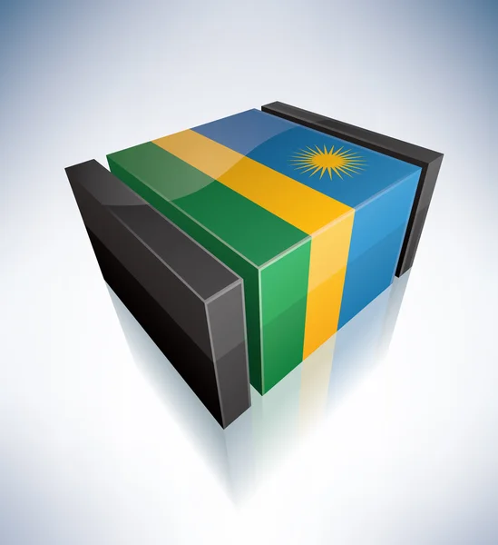 3D σημαία της Ρουάντα — Φωτογραφία Αρχείου