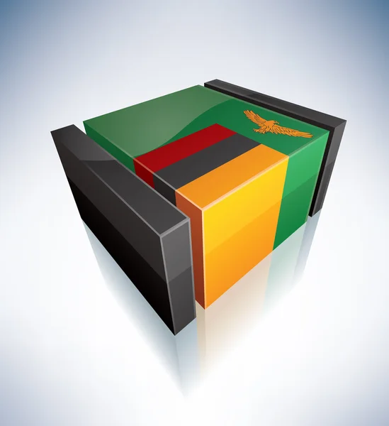 3D-vlag van zambia — Stockfoto