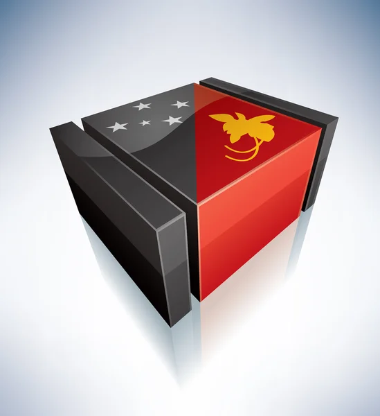 3D vlajka Papuy-Nové Guineje — Stock fotografie