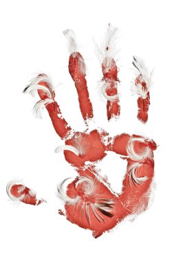 Bird killer hand imprint clipart