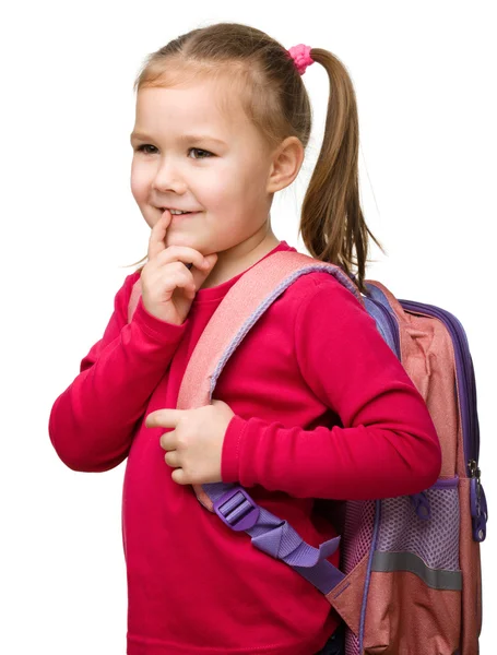 Portrait d'une jolie écolière avec sac à dos — Photo
