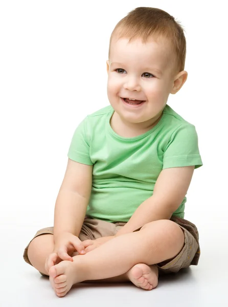 Egy aranyos, vidám kisfiú portréja — Stock Fotó