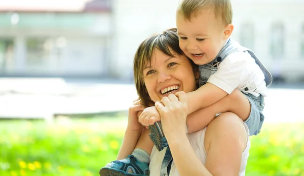 Portrait of a mother and her son — Stock Photo, Image