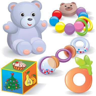 Baby toys set clipart