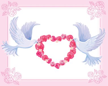 Wedding doves clipart